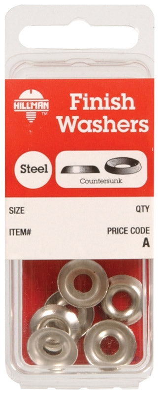 HILLMAN Nickel-Plated Steel 10 lb Finish Washer 1 pk (Pack of 10)