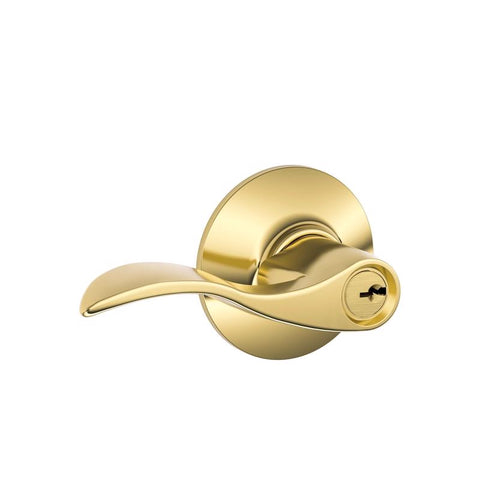 Schlage Accent Bright Brass Entry Door Knob 1-3/4 in.