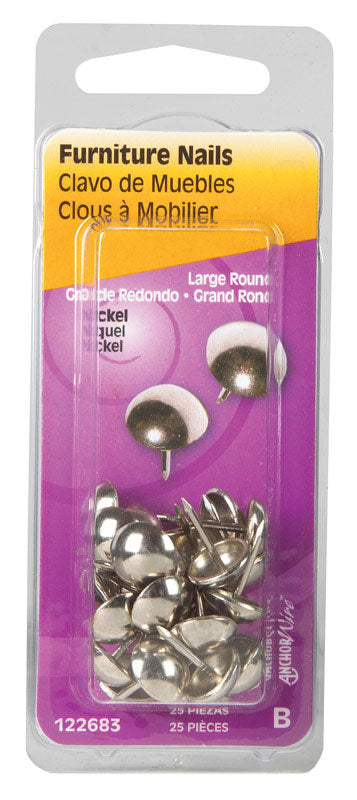 HILLMAN Large Size Brass Furniture Nails 1 pk (Pack of 6)