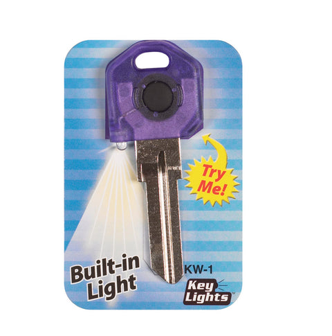Giant Concepts LLC Keylights Purple Head House Key Blank w/Flashlight Single For Kwikset KW1/Weiser (Pack of 10)