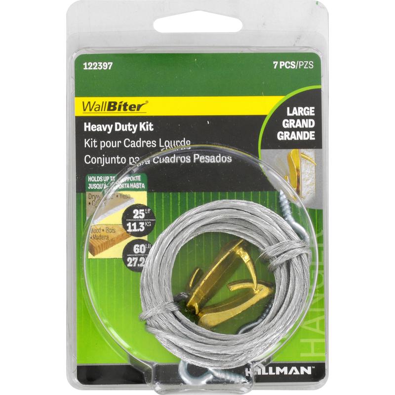 HILLMAN WallBiter Brass-Plated Heavy Duty Picture Hanging Kit 60 lb 1 pk