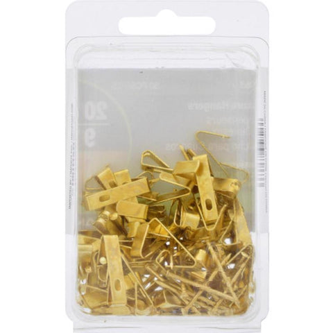 HILLMAN Brass-Plated Gold Conventional Picture Hanger 20 lb 50 pc (Pack of 5)