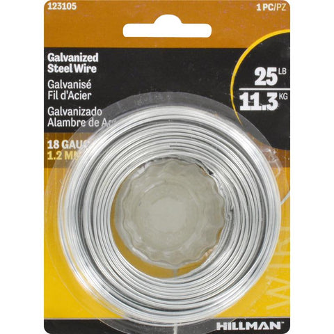 HILLMAN 110 ft. L Galvanized Steel 18 Ga. Wire (Pack of 6)