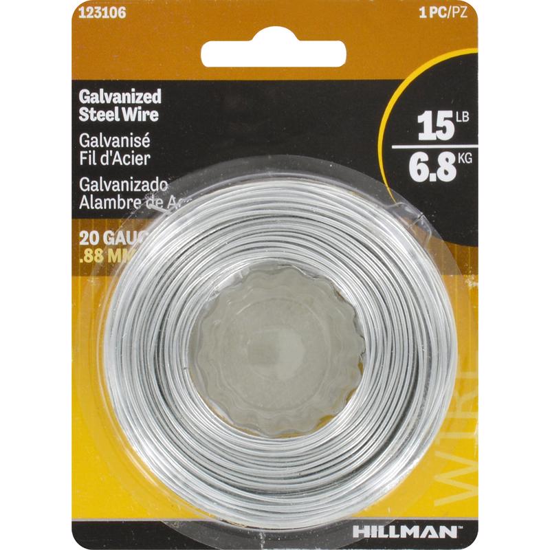 HILLMAN 175 ft. L Galvanized Steel 20 Ga. Wire (Pack of 6)