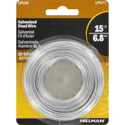 HILLMAN 175 ft. L Galvanized Steel 20 Ga. Wire (Pack of 6)