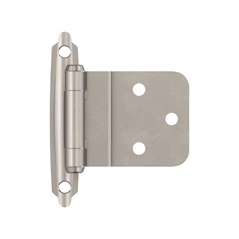 Amerock 2 in. W X 2-3/4 in. L Satin Nickel Steel Self-Closing Hinge 2 pk