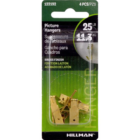 HILLMAN Brass-Plated Gold Professional Picture Hanger 25 lb 1 pk (Pack of 10)