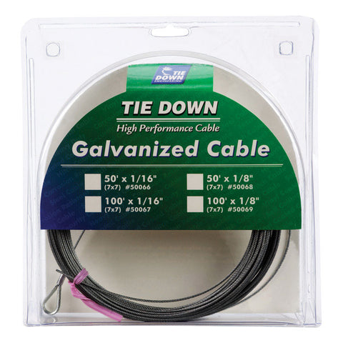 Cable de acero galvanizado para aeronaves de 1/16 pulg. de diámetro x 100 pies de largo Tie Down Engineering