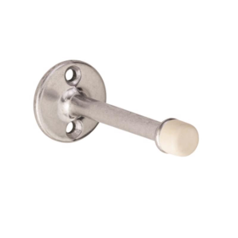 Soportes para tope de puerta Schlage de latón macizo, níquel satinado y marrón, de 8 pulg. de ancho x 2-3/16 pulg. de largo, para instalar en puerta y pared, 2-3/