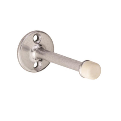 Schlage 8 in. W X 2-3/16 in. L Solid Brass Satin Nickel Brown Door Stop Mounts to door and wall 2-3/