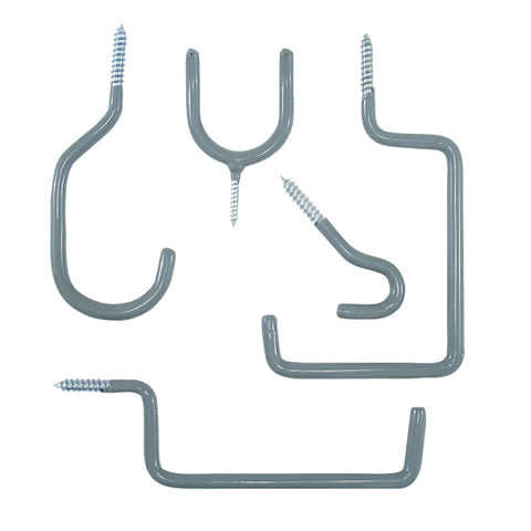 Crawford 8 in. L Vinyl Coated Gray Steel Assorted Hook 10 pk