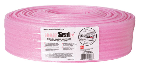 Owens Corning 3.5 in. W X 50 ft. L X 0.25 in. Unfaced Fiberglass Ridged Sill Gasket Roll 14-1/2 sq f (Pack of 12)
