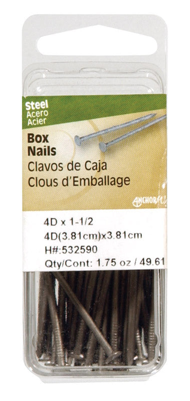 HILLMAN 3D 1-1/4 in. Box Bright Steel Nail Flat Head (Pack of 6)