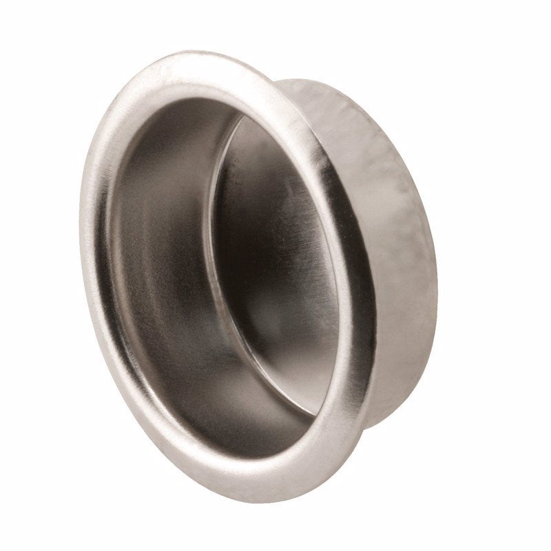 Prime-Line Satin Nickel Gray Steel Flush Mortise Finger Pull