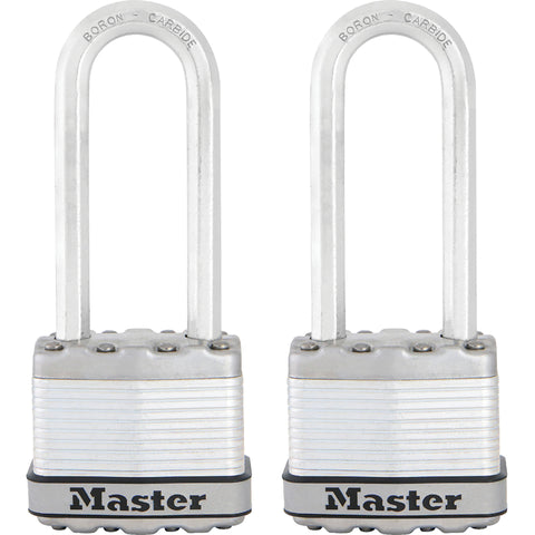 Master Lock Magnum 1-9/16 pulg. de alto x 11/16 pulg. de ancho x 1-3/4 pulg. de largo, candado de acero con doble rodamiento de bolas resistente a la intemperie-