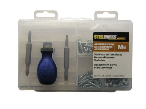 HILLMAN No. 2 Grade Hex/Slotted Flat Head Assorted Screw and Driver Assortment 1 pk