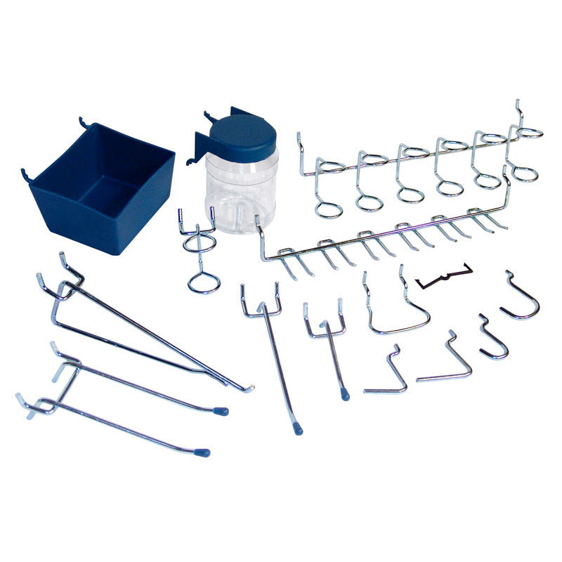 Crawford Zinc Plated Black/Silver Steel Pegboard Organizer Kit 1 pk