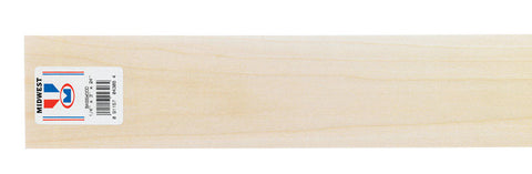 Midwest Products 1/4 in. X 3 in. W X 2 ft. L Basswood Sheet #2/BTR Premium Grade (Pack of 5)