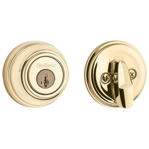 Kwikset SmartKey Polished Brass Metal Deadbolt