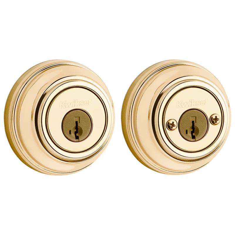 Kwikset SmartKey Polished Brass Metal Deadbolt