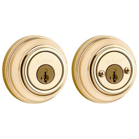 Kwikset SmartKey Polished Brass Metal Deadbolt