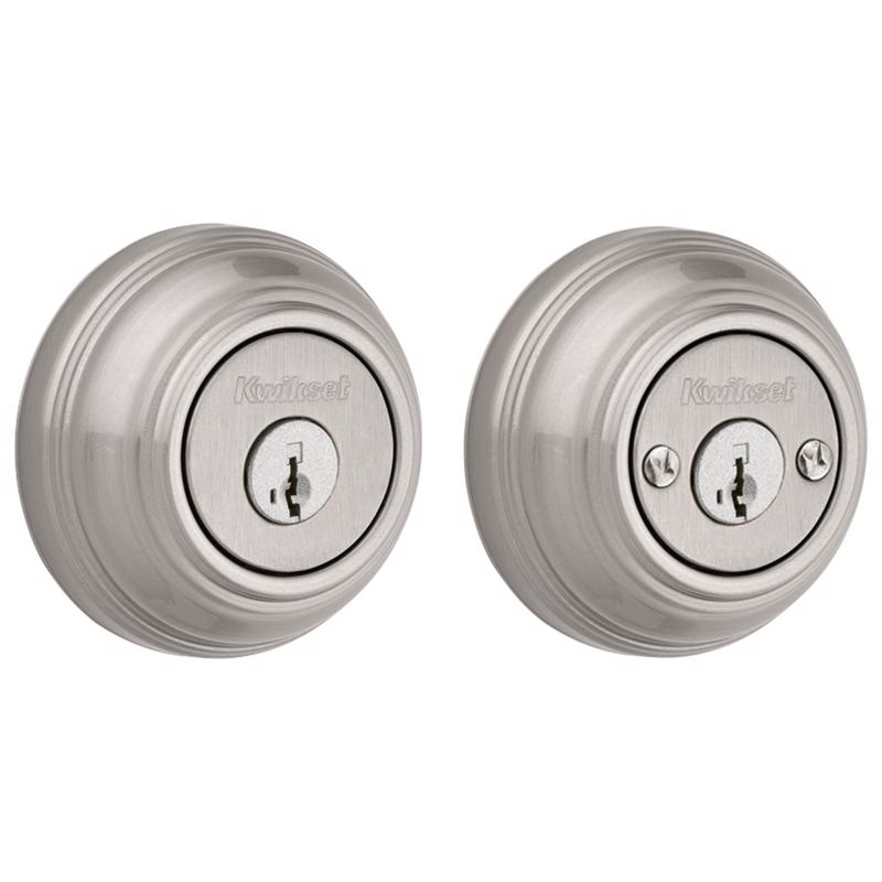 Kwikset SmartKey Satin Nickel Metal Deadbolt