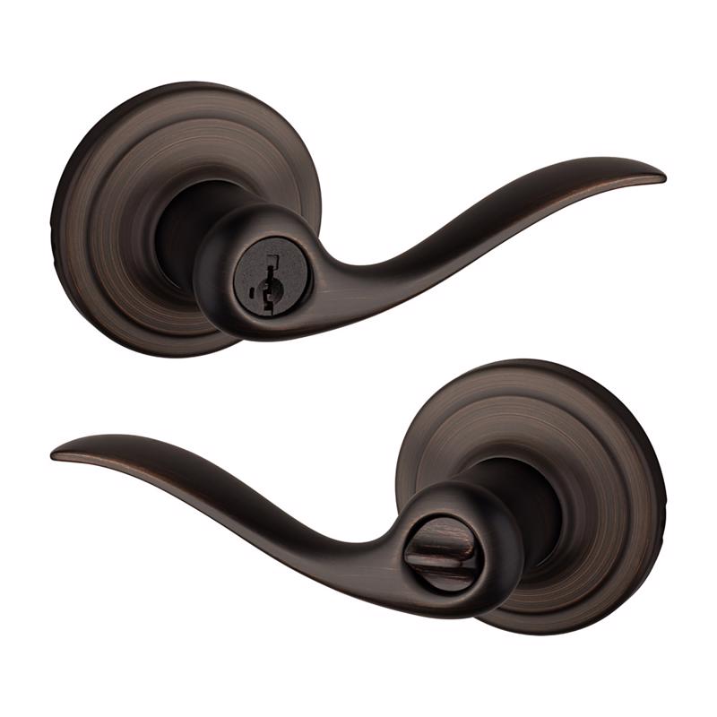 Kwikset SmartKey Tustin Venetian Bronze Entry Door Knob KW1 1-3/4 in.