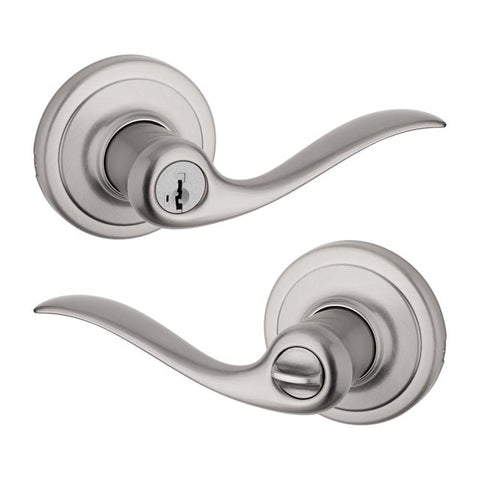 Kwikset SmartKey Tustin Satin Nickel Entry Door Knob KW1 1-3/4 in.