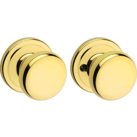 Pomo de puerta de paso Kwikset Juno Traditional en latón pulido de 1-3/4 pulg.