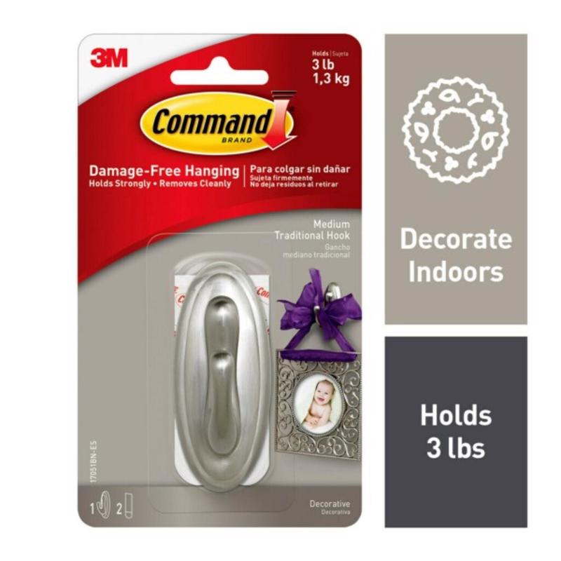 3M Command Medium Plastic Hook 3.125 in. L 1 pk (Pack of 4)