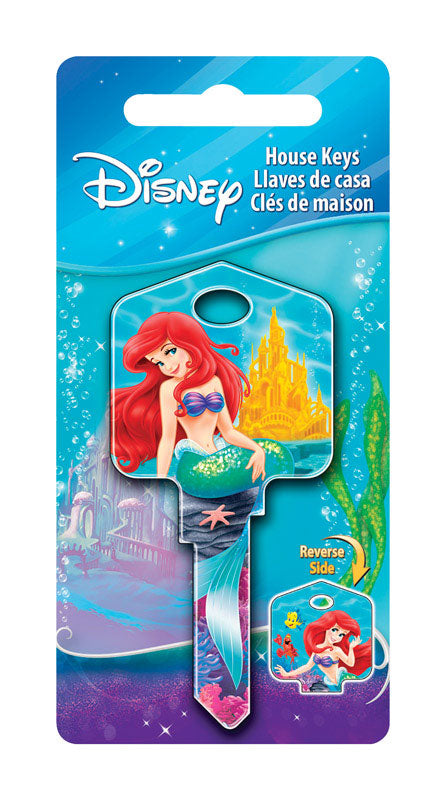HILLMAN Disney Ariel and Friends House Key Blank 66/97 Double For Kwikset and Titan Locks Multicolor (Pack of 5)