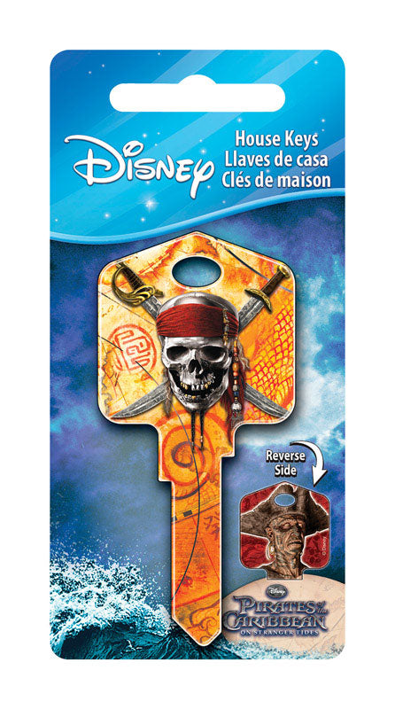 HILLMAN Disney Skull and Swords House Key Blank 66/97 Double For Kwikset and Titan Locks Orange (Pack of 5)