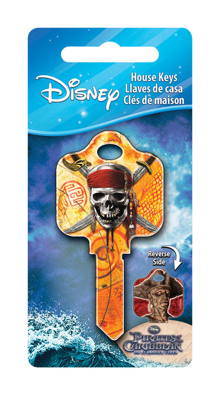 HILLMAN Disney Skull and Swords House Key Blank 68 Double For Schlage Locks Orange (Pack of 5)