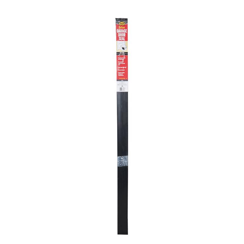 M-D Building Products Black Aluminum/Vinyl Weatherstrip For Garage Doors 108 in. L X 0.63 in.