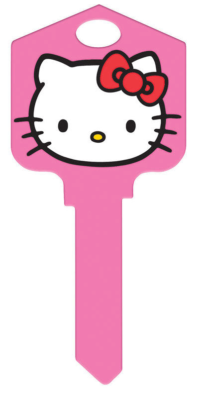 HILLMAN Hello Kitty House Key Blank 66/97 Single For Kwikset and Titan Locks Pink (Pack of 5)