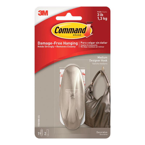 3M Command Medium Plastic Designer Hooks 3.125 in. L 1 pk (Pack of 4)