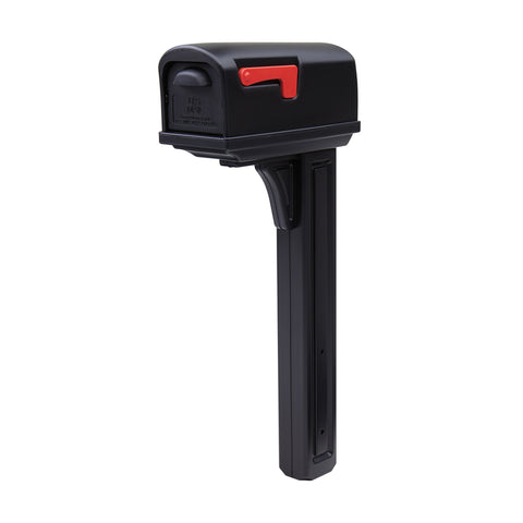Architectural Mailboxes Classic Classic Plastic Post Mount Black Double Door Mailbox
