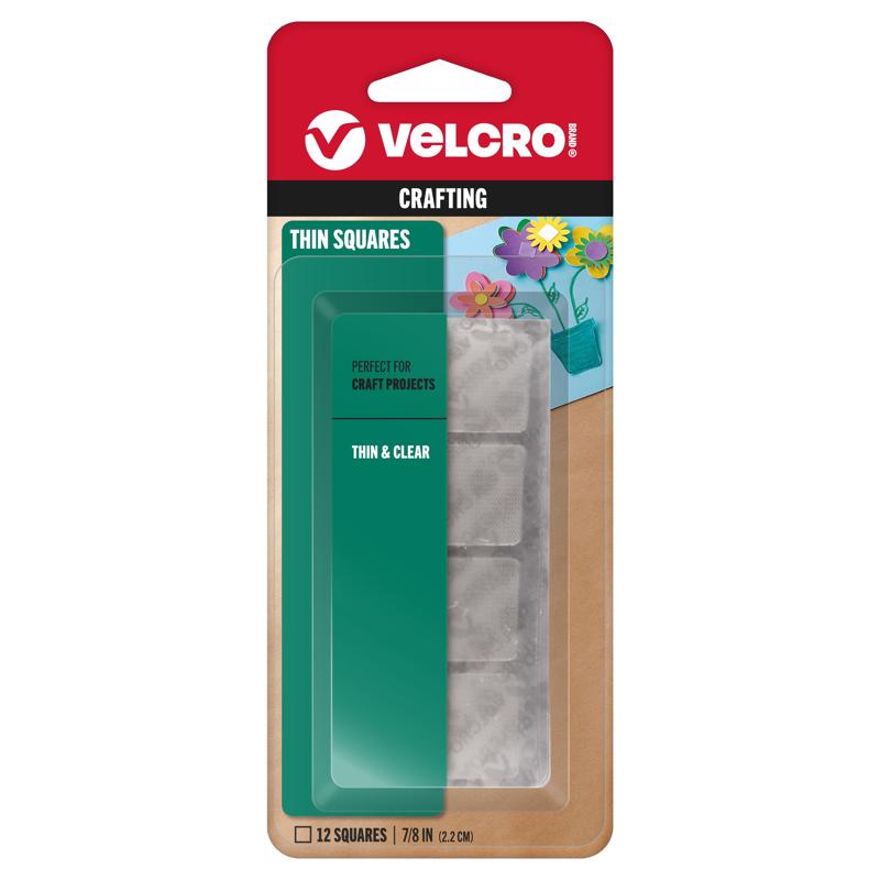VELCRO Brand Thin Clear Small Nylon Hook and Loop Fastener 7/8 in. L 12 pk (Pack of 6)