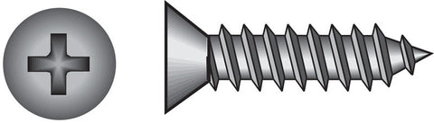 HILLMAN No. 10 Ga. X 1 in. L Phillips Flat Head Sheet Metal Screws 100 pk