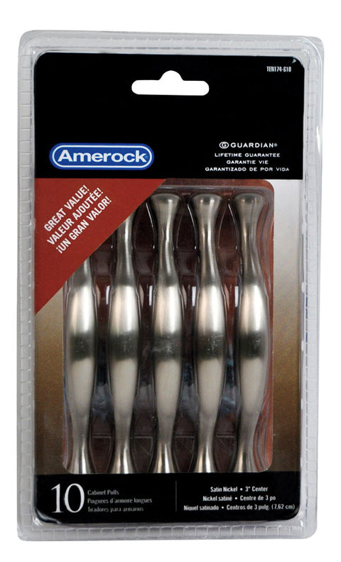 Amerock Allison Traditional Arch Cabinet Pull 3 in. Satin Nickel Silver 10 pk