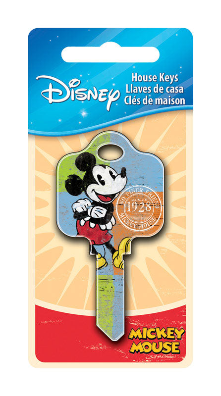 HILLMAN Disney Mickey Mouse 1928 House Key Blank 68 Single For Schlage Locks Multicolored (Pack of 5)