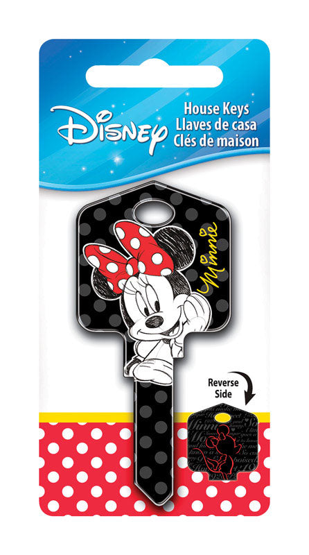 HILLMAN Disney Minnie Mouse House Key Blank 66/97 Single For Kwikset and Titan Locks Black (Pack of 5)