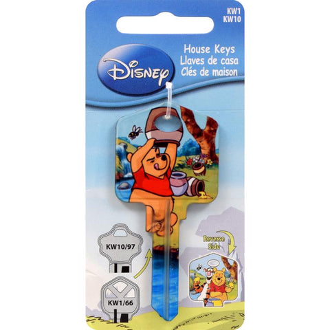 HILLMAN Disney Winnie The Pooh House Key Blank 66/97 Single For Kwikset and Titan Locks Multicolored (Pack of 5)