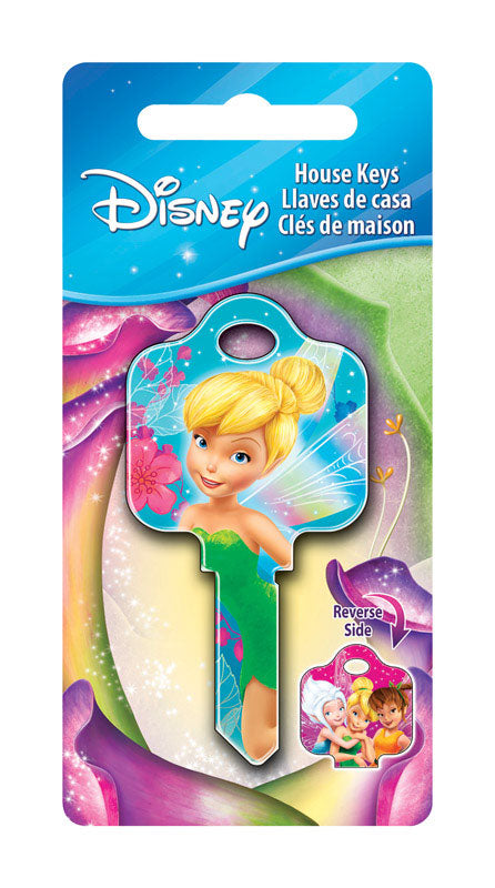 HILLMAN Disney Tinkerbell Fairy and Friends House Key Blank 68 Single For Schlage Locks Blue (Pack of 5)