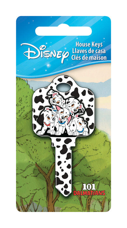 HILLMAN Disney 101 Dalmatians House Key Blank 68 Single For Schlage Locks Black/White (Pack of 5)
