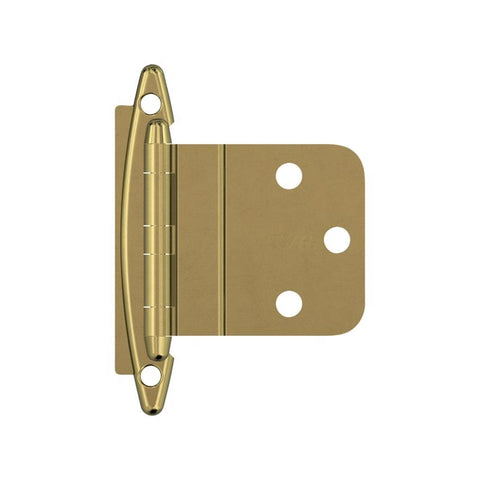 Amerock 2 in. W X 2-3/4 in. L Polished Brass Steel Cabinet Hinge 2 pk