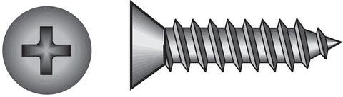 HILLMAN No. 10 Ga. X 1-1/4 in. L Phillips Flat Head Sheet Metal Screws 100 pk