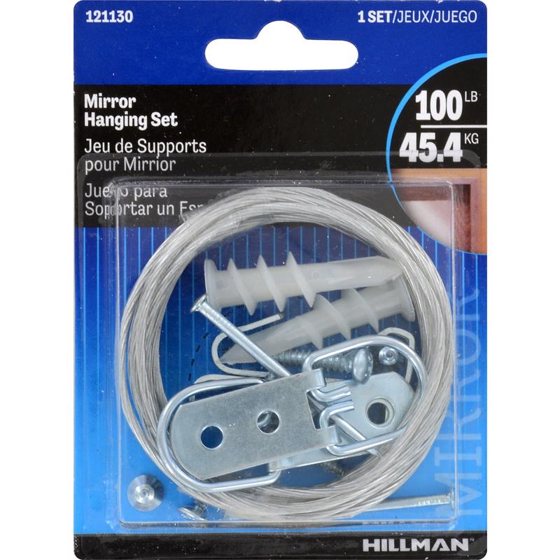 HILLMAN AnchorWire Silver Extra Heavy Mirror Holder Kit 100 lb 17 pk (Pack of 5)