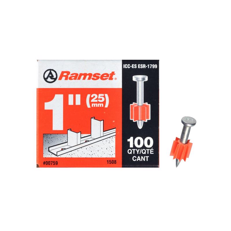 Ramset 0.3 in. D X 1 in. L Steel Flat Head Drive Pin 100 pk