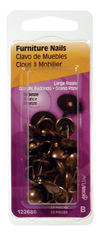 HILLMAN 7/16 in. Furniture Copper Nail Round Head (Pack of 6)